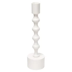 Świecznik na jedną świecę biały 26 cm