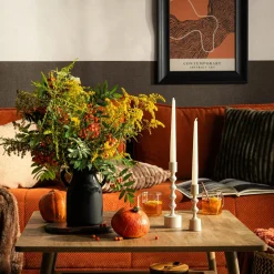 Świecznik na jedną świecę biały 26 cm