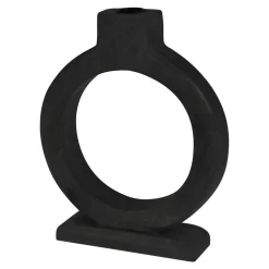 Świecznik na jedną świecę drewniany czarny 21 cm