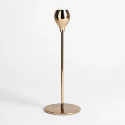 inny Świecznik na pojedynczą świeczkę złoty 22 cm