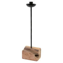 Świecznik na świecę stożkową drewniany 38,5 cm