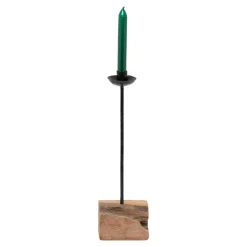 Świecznik na świecę stożkową drewniany 38,5 cm