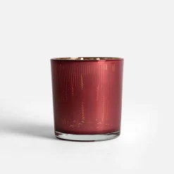 inny Świecznik szklany różowy 8 cm MIX