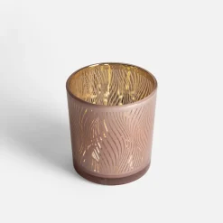 inny Świecznik szklany różowy 8 cm MIX