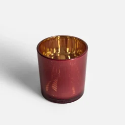 inny Świecznik szklany różowy 13 cm MIX