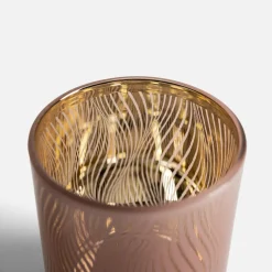 inny Świecznik szklany różowy 13 cm MIX