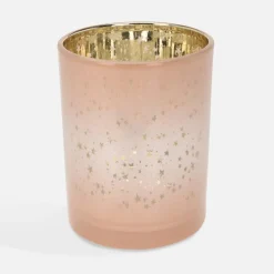 inny Świecznik szklany w gwiazdki 13 cm MIX