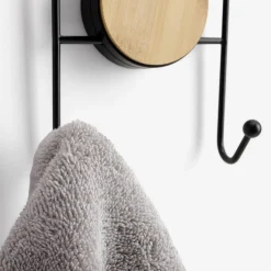 inny Wieszak na ręczniki bambusowo-czarny