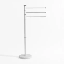 inny Wieszak na ręczniki stojący biały 90 cm
