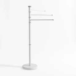 inny Wieszak na ręczniki stojący biały 90 cm