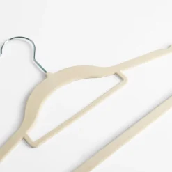 Okey Wieszak welurowy beżowy VELVET, komplet 5 szt.