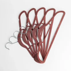 Okey Wieszak welurowy ciemnoróżowy VELVET, komplet 5 szt.