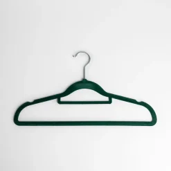 Wieszak welurowy ciemnozielony VELVET, komplet 5 szt.