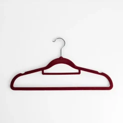 Wieszaki, Półki Tekstylne, Organizery| Wieszak welurowy czerwony VELVET, komplet 5 szt.