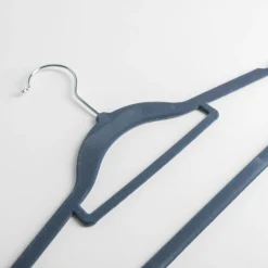 Wieszaki, Półki Tekstylne, Organizery|Okey Wieszak welurowy niebieski VELVET, komplet 5 szt.