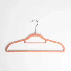 Wieszaki, Półki Tekstylne, Organizery|Okey Wieszak welurowy różowy VELVET, komplet 5 szt.