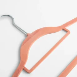 Wieszaki, Półki Tekstylne, Organizery|Okey Wieszak welurowy różowy VELVET, komplet 5 szt.