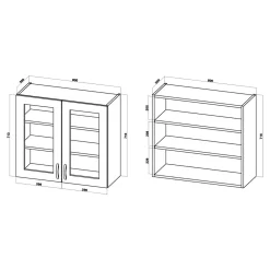 Szafki Kuchenne| Witryna BASIC PLUS BP/G80W clay grey
