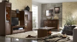 DiTrendi Witryna ciemny brąz czterodrzwiowa PARIS