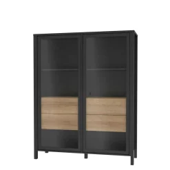 Witryny|FORTE Witryna industrialna szklana z szufladami HIGH ROCK