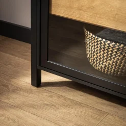 Witryny|FORTE Witryna industrialna szklana z szufladami HIGH ROCK