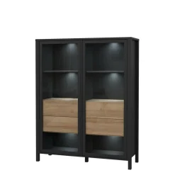 Witryny|FORTE Witryna industrialna szklana z szufladami HIGH ROCK