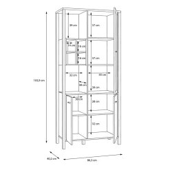 Witryny|FORTE Witryna industrialna z otwartymi półkami HIGH ROCK