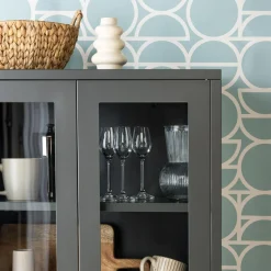 Witryny|inny Witryna metalowa grafitowo-czarna BOUIAN