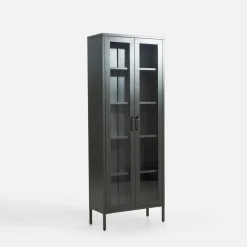Witryny|inny Witryna metalowa grafitowo-czarna BOUIAN