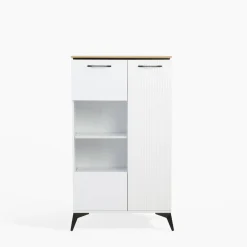 inny Witryna niska biała, z ryflowaniem VELUTTO