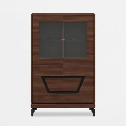 Furni Home Witryna niska z czarnym dekorem VERO