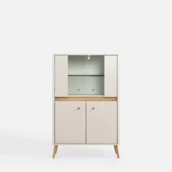 DiTrendi Witryna niska z oświetleniem LORENA 149 cm kaszmir