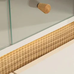 DiTrendi Witryna niska z oświetleniem LORENA 149 cm kaszmir