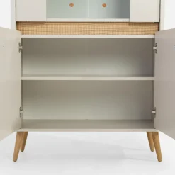 DiTrendi Witryna niska z oświetleniem LORENA 149 cm kaszmir