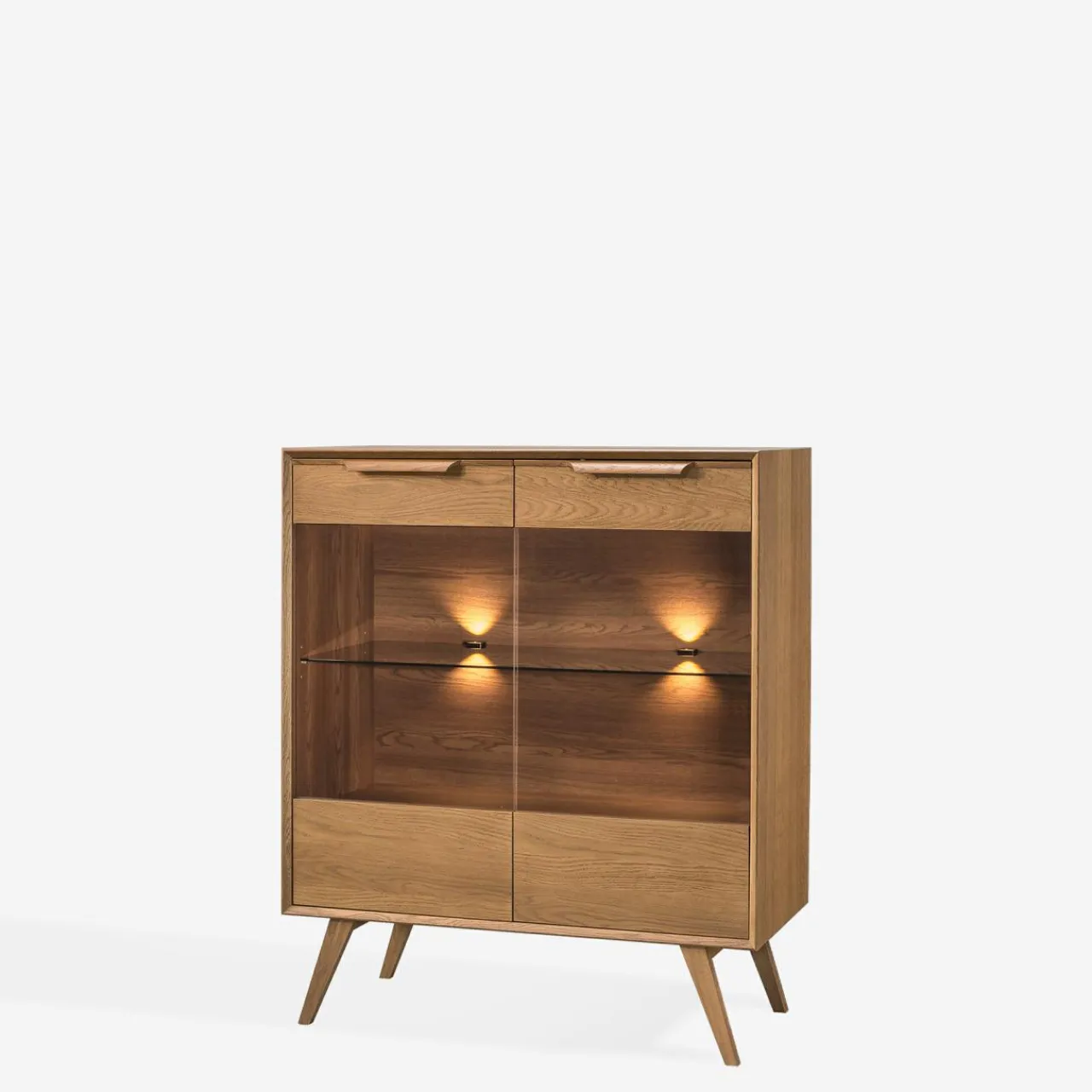 Witryny|inny Witryna vintage z oświetleniem LEO