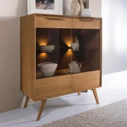 Witryny|inny Witryna vintage z oświetleniem LEO