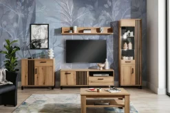 Furni Home Witryna wąska z lamelami NOEL prawa