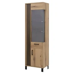 Furni Home Witryna wąska z lamelami NOEL prawa