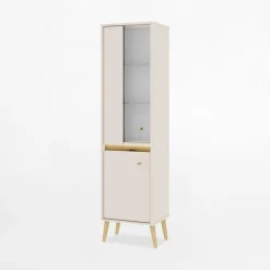 Witryny|DiTrendi Witryna wąska z oświetleniem LORENA 52,1 cm kaszmir