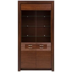 DiTrendi Witryna wysoka ciemny brąz PARIS