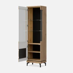 Furni Home Witryna z czarnym dekorem KRIS lewa