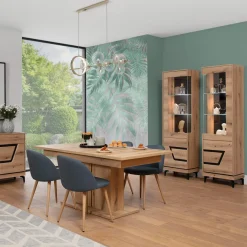 Witryny|Furni Home Witryna z czarnym dekorem KRIS prawa