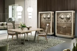 Modum Witryna z oświetleniem 125 cm ELITE DAY złota brzoza