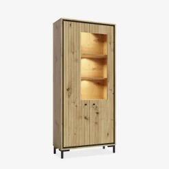 Witryny| Witryna z oświetleniem PARII dąb artisan