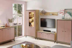 Witryna z oświetleniem PARII różowa