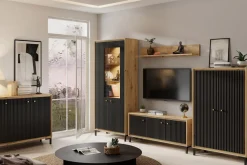 Witryny| Witryna z oświetleniem PARII czarna