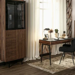 Witryny| Witryna z ryflowaniem orzechowa DAVIDI