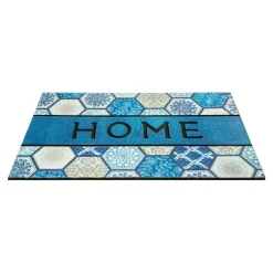 Wycieraczki| Wycieraczka niebieska z napisem HOME 45x75 cm