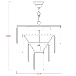 Żyrandole|Lampy Wiszące|Zumaline Żyrandol chrom AMEDEO 39 cm