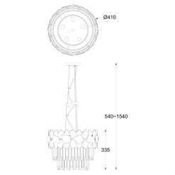 Zumaline Żyrandol chrom QUASAR 41 cm